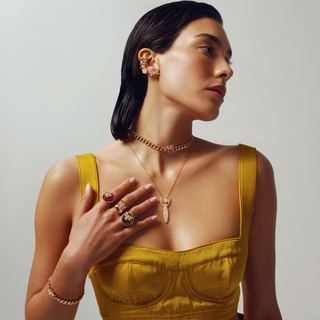 QUEEN BEE RAINBOW CHAKRA GOLD DIAMOND CHOKER