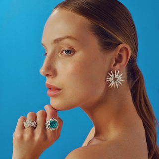 HERA 18K GOLD DIAMOND STATEMENT EARRINGS