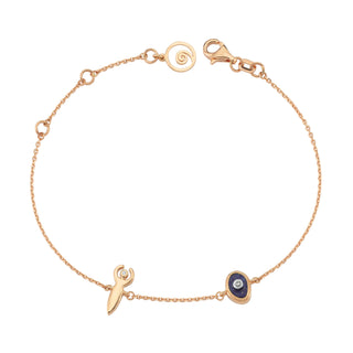 ARTEMIS GOLD DIAMOND LAPIS LAZULI BRACELET