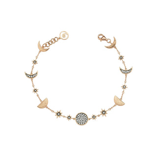 CRESCENT GOLD DIAMOND SMALL BRACELET