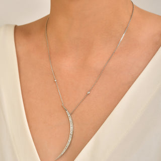 CRESCENT 18K GOLD DIAMOND STATEMENT NECKLACE