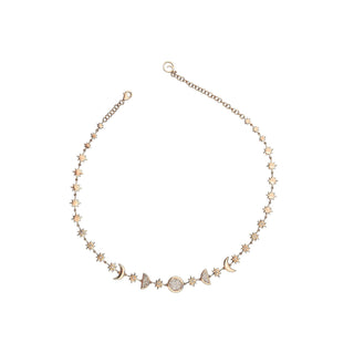CRESCENT GOLD DIAMOND NECKLACE