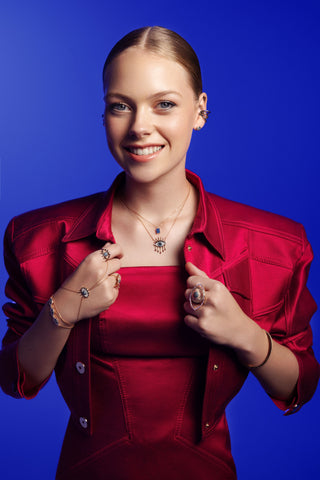 MONDRIAN GOLD SAPPHIRE EAR CUFF