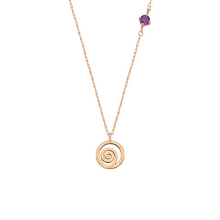 OM GOLD AMETHYST XSMALL NECKLACE