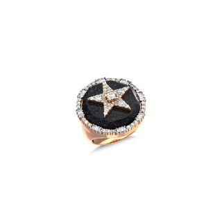 SIRIUS STAR 18K GOLD STAR BAGUETTE DIAMOND RING