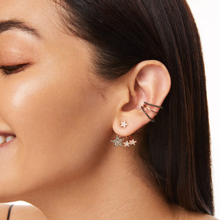 MONDRIAN GOLD BLACK DIAMOND EAR CUFF