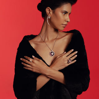 CRESCENT 18K GOLD BAGUETTE DIAMOND EARRINGS