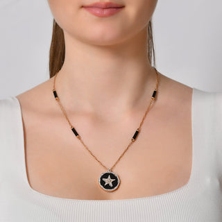 SIRIUS STAR GOLD DIAMOND CHAIN STATEMENT NECKLACE