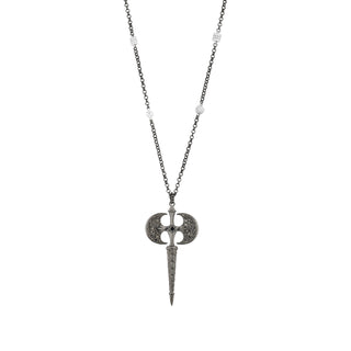 AXE SILVER BLACK DIAMOND NECKLACE