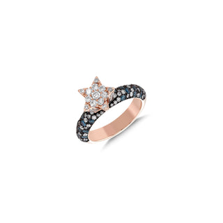 SIRIUS STAR GOLD BLUE DIAMOND RING