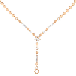 HONEYCOMB GOLD DIAMOND LARIAT NECKLACE