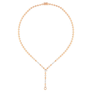 HONEYCOMB GOLD DIAMOND LARIAT NECKLACE