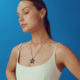 APPLE SEED TARA GOLD BLUE DIAMOND EARRINGS