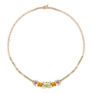 QUEEN BEE ARINNA GOLD DIAMOND PERIDOT CHOKER