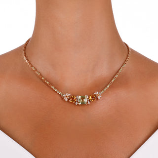 QUEEN BEE ARINNA GOLD DIAMOND PERIDOT CHOKER