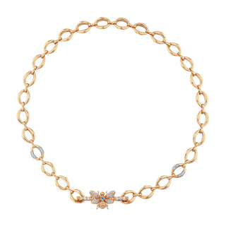 QUEEN BEE RAINBOW CHAKRA GOLD BAGUETTE DIAMOND CHOKER