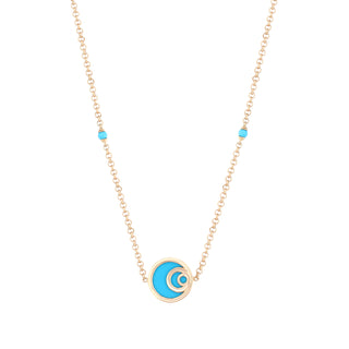 CINTEMANI GOLD TURQUOISE ENAMEL NECKLACE