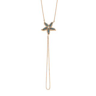 STARFISH BLUE DIAMOND HAND CHAIN