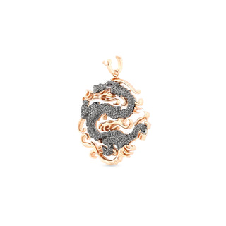 DRAGON GOLD BLACK DIAMOND RUBY STATEMENT PENDANT