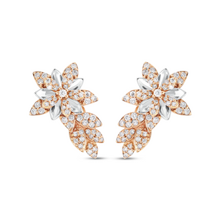 APPLE SEED BLOSSOM 18K GOLD DIAMOND EARRINGS