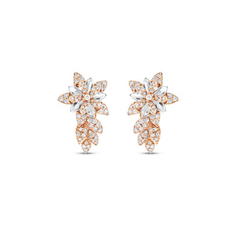 APPLE SEED BLOSSOM 18K GOLD DIAMOND EARRINGS