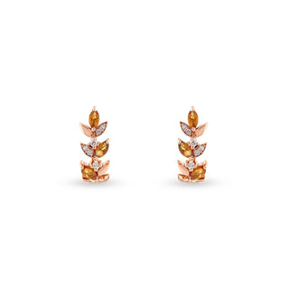 WHEAT GOLD DIAMOND CITRINE EARRINGS