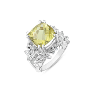 APPLE SEED TARA GOLD DIAMOND PERIDOT RING