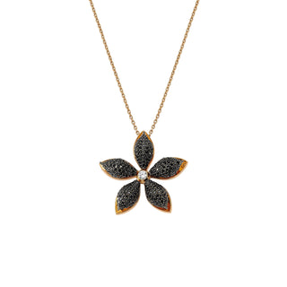 APPLE SEED TARA GOLD BLACK DIAMOND NECKLACE