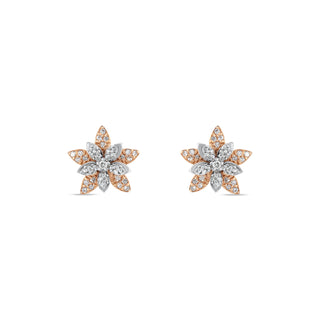 APPLE SEED BLOSSOM GOLD DIAMOND EARRINGS