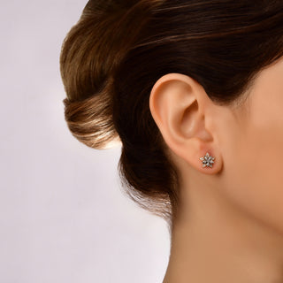 APPLE SEED BLOSSOM GOLD DIAMOND EARRINGS