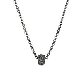 HONEYCOMB HEXA SILVER BLACK DIAMOND NECKLACE
