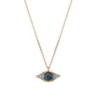 EYE LIGHT GOLD BLUE DIAMOND NECKLACE