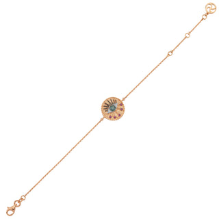 EYE LIGHT GOLD BLUE DIAMOND RUBY BRACELET
