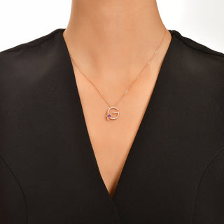 LETTER G GOLD DIAMOND AMETHYST NECKLACE