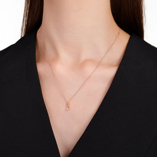 LETTER J GOLD DIAMOND CITRINE NECKLACE