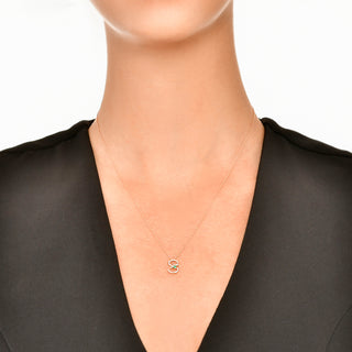 LETTER S GOLD DIAMOND EMERALD SMALL NECKLACE