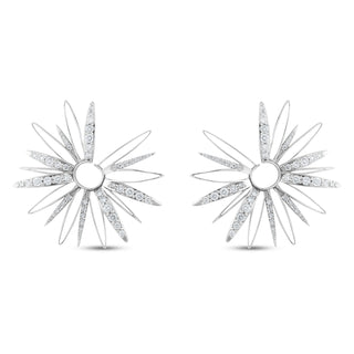HERA 18K WHITE GOLD DIAMOND STATEMENT EARRINGS