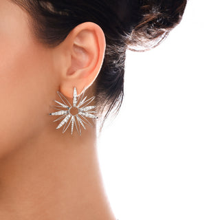 HERA 18K WHITE GOLD DIAMOND STATEMENT EARRINGS