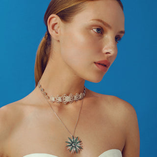 HERA GOLD DIAMOND EMERALD NECKLACE