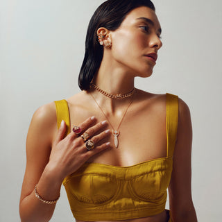 HONEYCOMB GOLD DIAMOND SINGLE EARRING