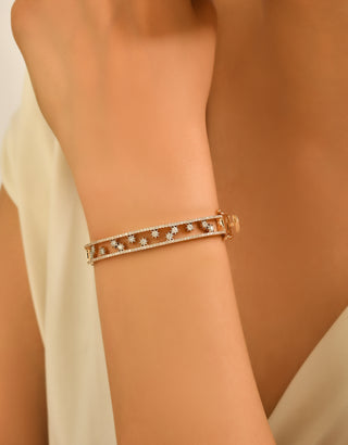 VENUS STAR GOLD DIAMOND BANGLE BRACELET