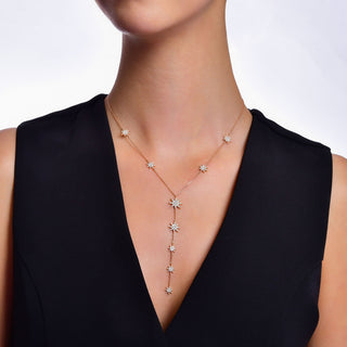 VENUS STAR GOLD DIAMOND LARIAT NECKLACE