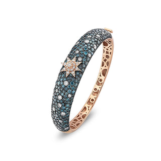 VENUS STAR GOLD BLUE DIAMOND BANGLE BRACELET