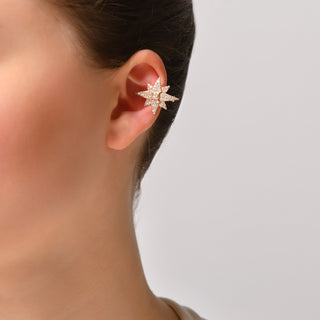 NORTH STAR PAVÊ GOLD DIAMOND EAR CUFF