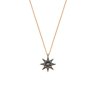 VENUS STAR GOLD BLACK DIAMOND NECKLACE