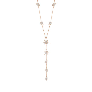 VENUS STAR GOLD DIAMOND LARIAT NECKLACE