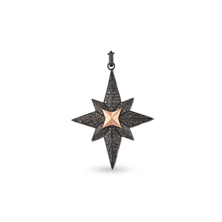 NORTH STAR GOLD & SILVER BLACK DIAMOND PENDANT