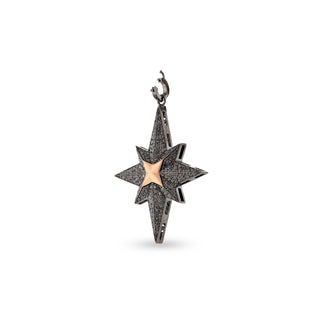 NORTH STAR GOLD & SILVER BLACK DIAMOND PENDANT