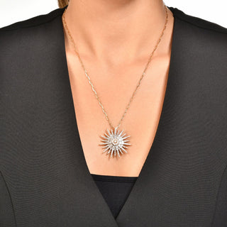 JARDIN STAR 18K GOLD BAGUETTE DIAMOND NECKLACE