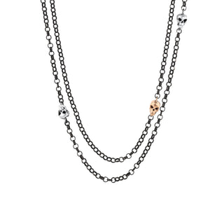 KALI GOLD & SILVER DOUBLE CHAIN NECKLACE
